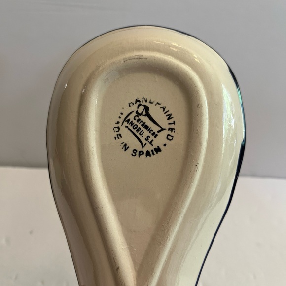 ANORU, S.L Ceramicas Hand Painted Ceramic Spoon Rest Made in SPAIN - Picture 5 of 8